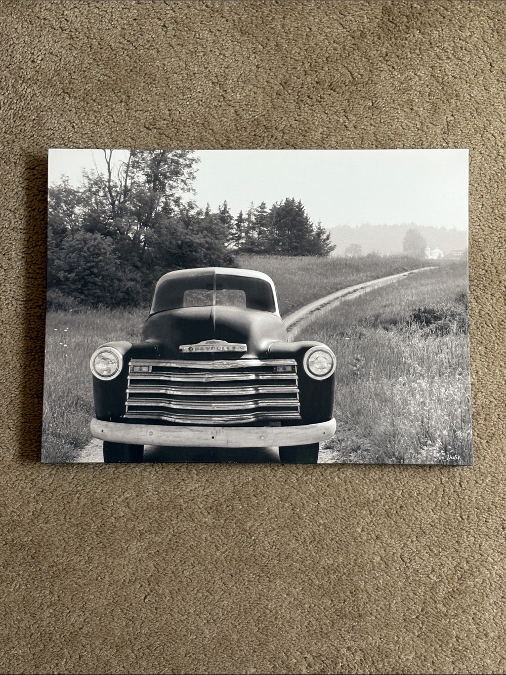 Black & White Vintage Truck Canvas Wall Art